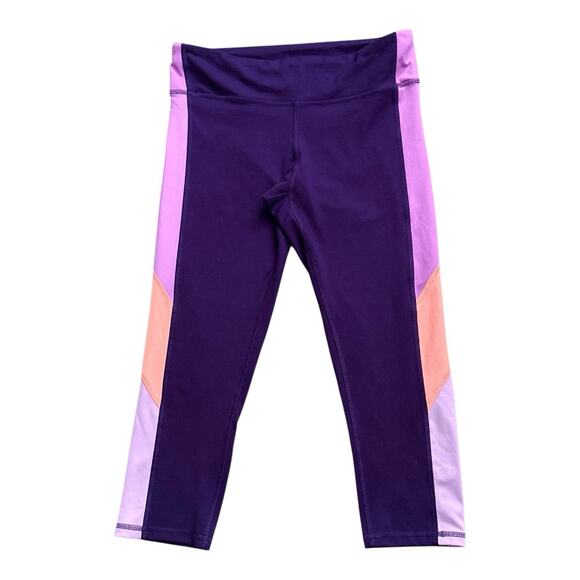 C9 by Champion Pants - Champion C9 Capri Leggings Womens Medium Purple Colorblock DuoDry Cropped Yoga